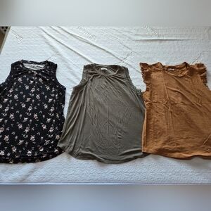 Maurices Women's Sleeveless Tops - Black Floral, Olive Green, Rust Brown